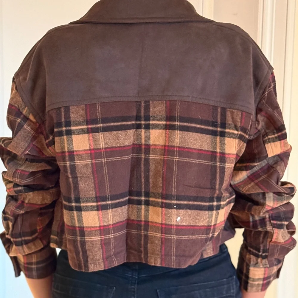 Forever 21 Brown Plaid Button Down Shirt - Picture 2 of 2